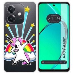 Funda Silicona Transparente para Oppo A40 / A40m diseño Unicornio Dibujos