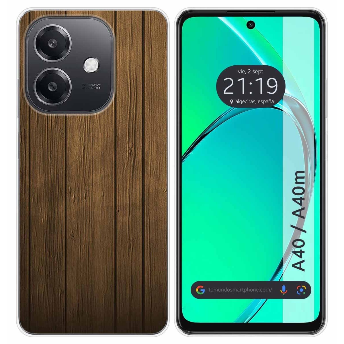 Funda Silicona para Oppo A40 / A40m diseño Madera Dibujos