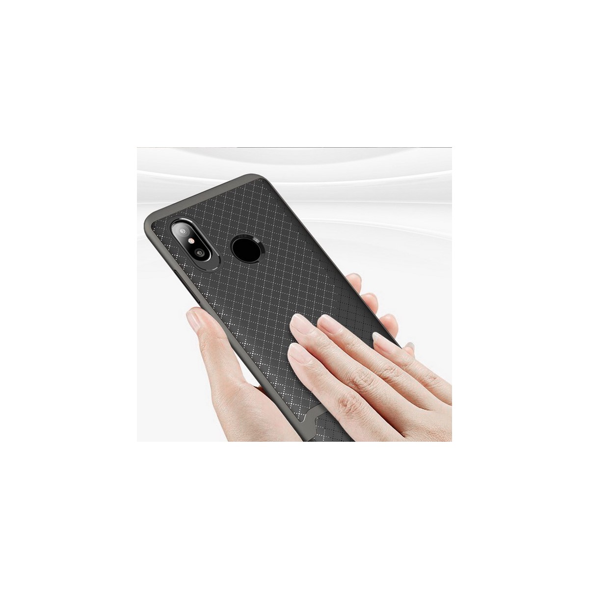 Funda Ipaky Tipo Neo Hybrid (Pc+Tpu) Negra / Plata para Xiaomi Mi8