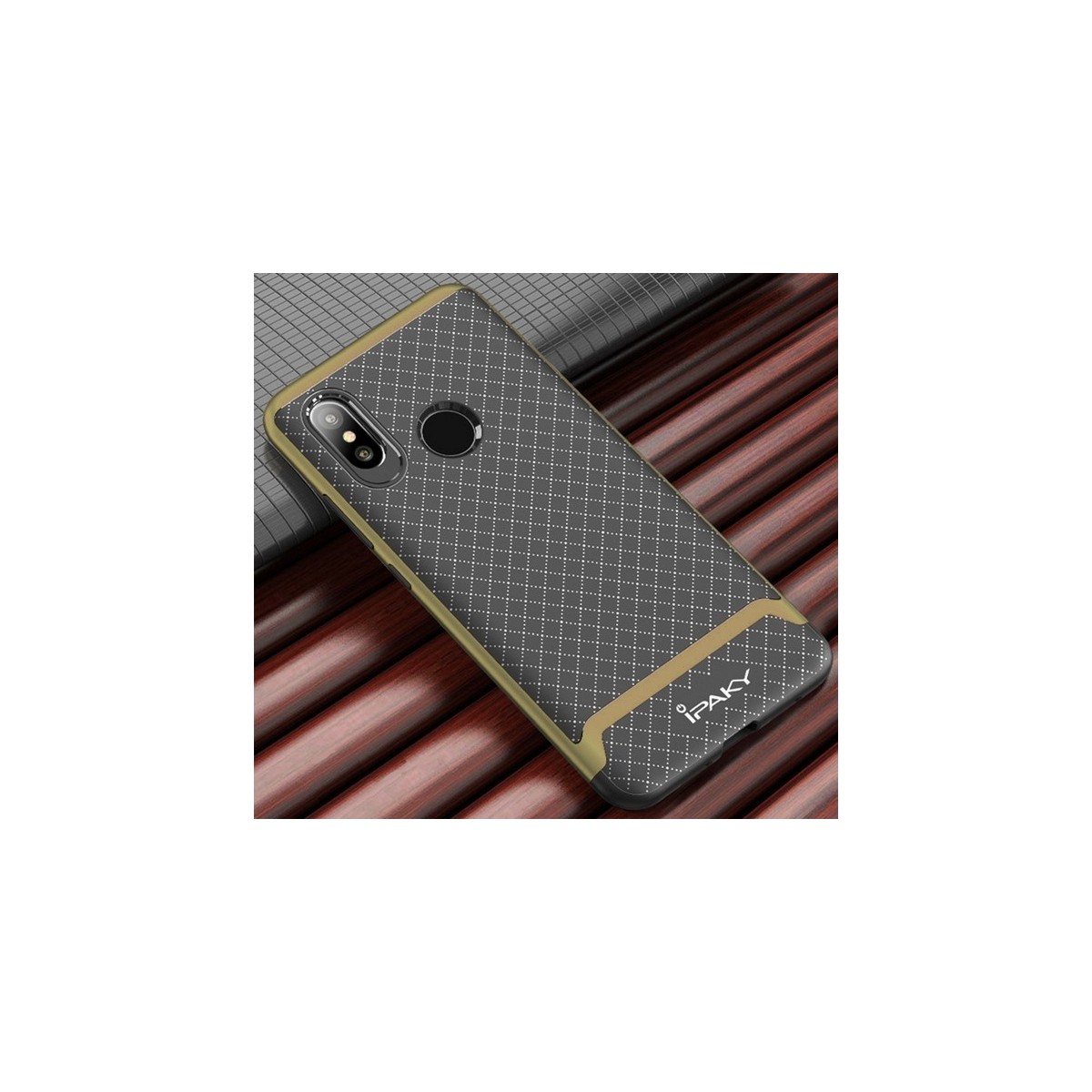 Funda Ipaky Tipo Neo Hybrid (Pc+Tpu) Negra / Dorada para Xiaomi Mi8