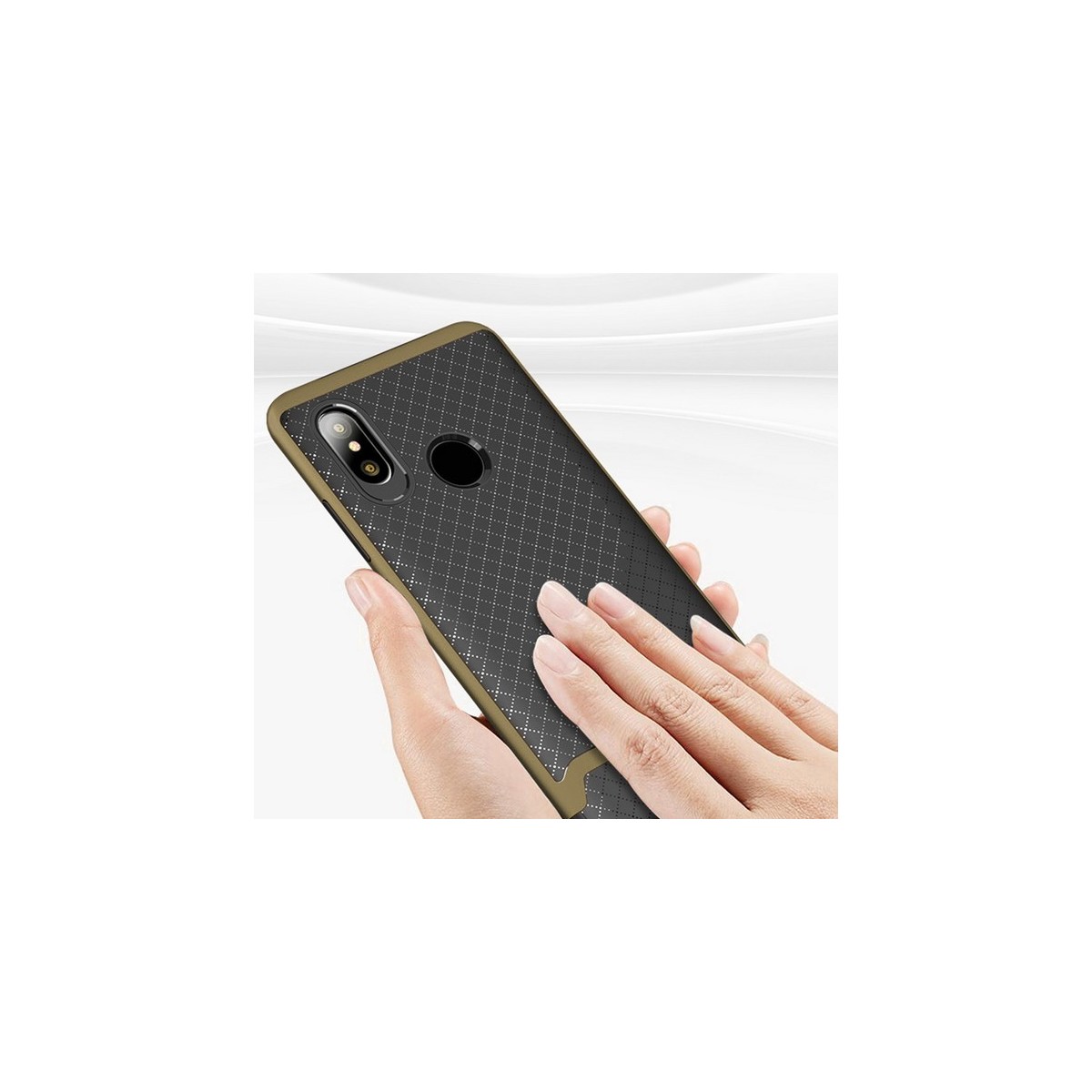 Funda Ipaky Tipo Neo Hybrid (Pc+Tpu) Negra / Dorada para Xiaomi Mi8
