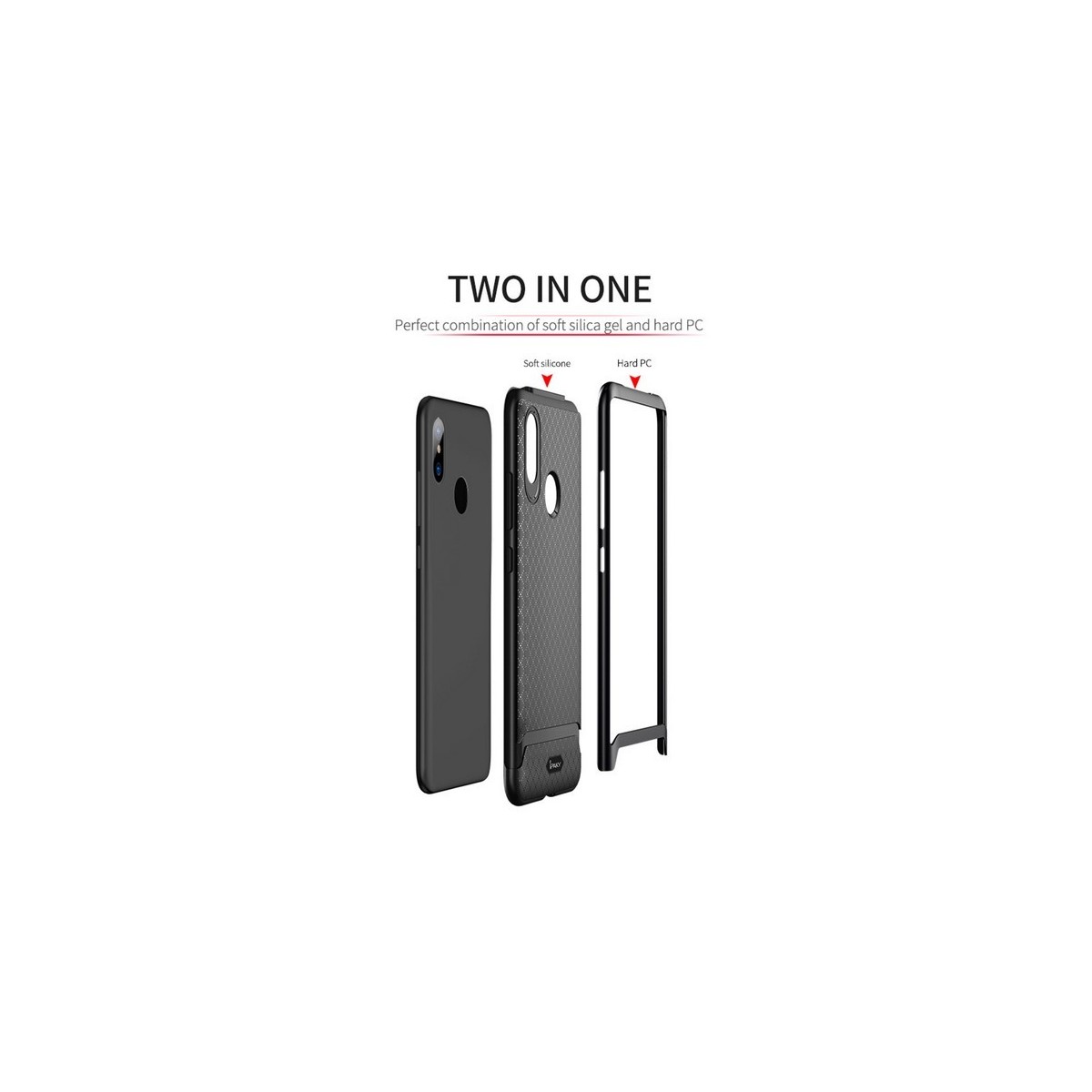 Funda Ipaky Tipo Neo Hybrid (Pc+Tpu) Negra / Dorada para Xiaomi Mi8