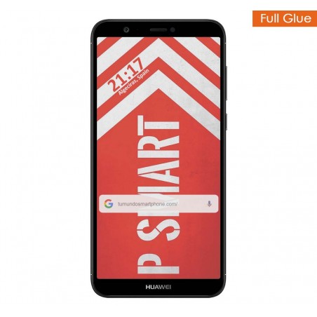 Protector Cristal Templado Completo Full Glue Negro para Huawei P Smart Vidrio