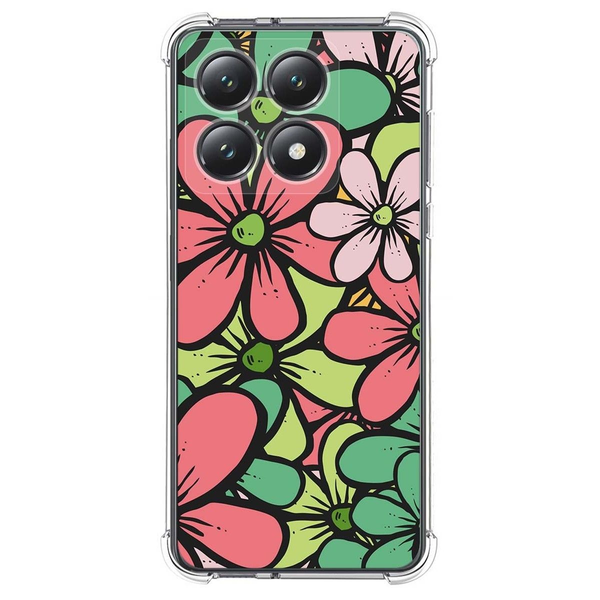 Funda Silicona Antigolpes para Xiaomi 14T 5G diseño Flores 02 Dibujos