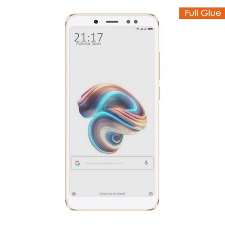 Protector Cristal Templado Completo Full Glue Blanco para Xiaomi Redmi Note 5 / Note 5 Pro Vidrio