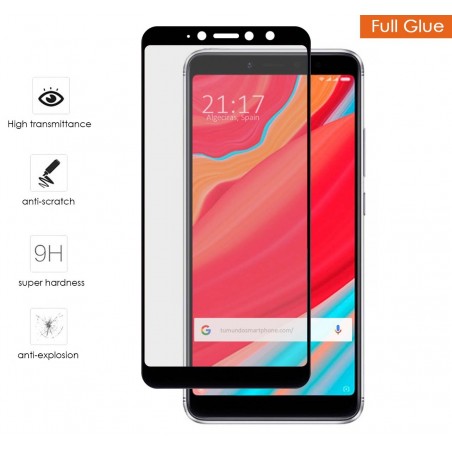 Protector Cristal Templado Completo Full Glue Negro para Xiaomi Redmi S2 Vidrio