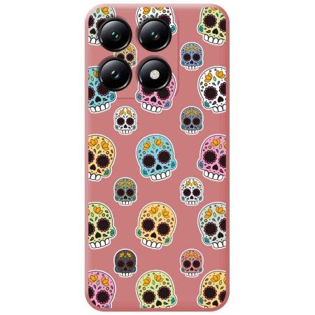 Funda Silicona Líquida Rosa para Xiaomi 14T 5G diseño Catrina Dibujos