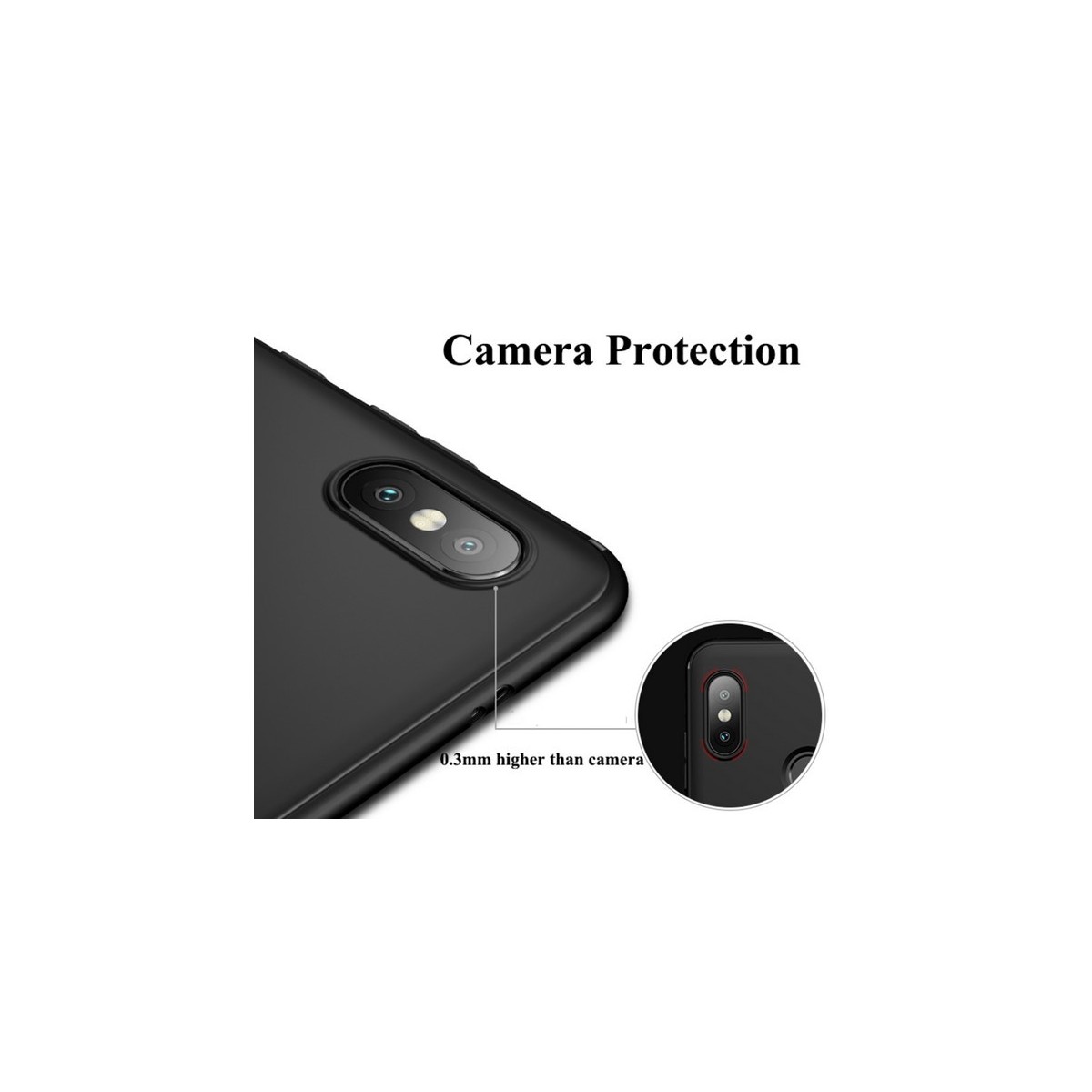 Funda Gel Tpu Tipo Mate Negra para Xiaomi Mi 8