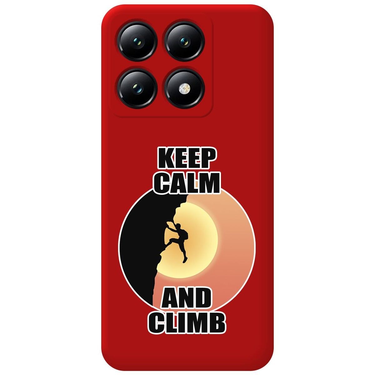 Funda Silicona Líquida Roja para Xiaomi 14T 5G diseño Hombre Escalada Dibujos