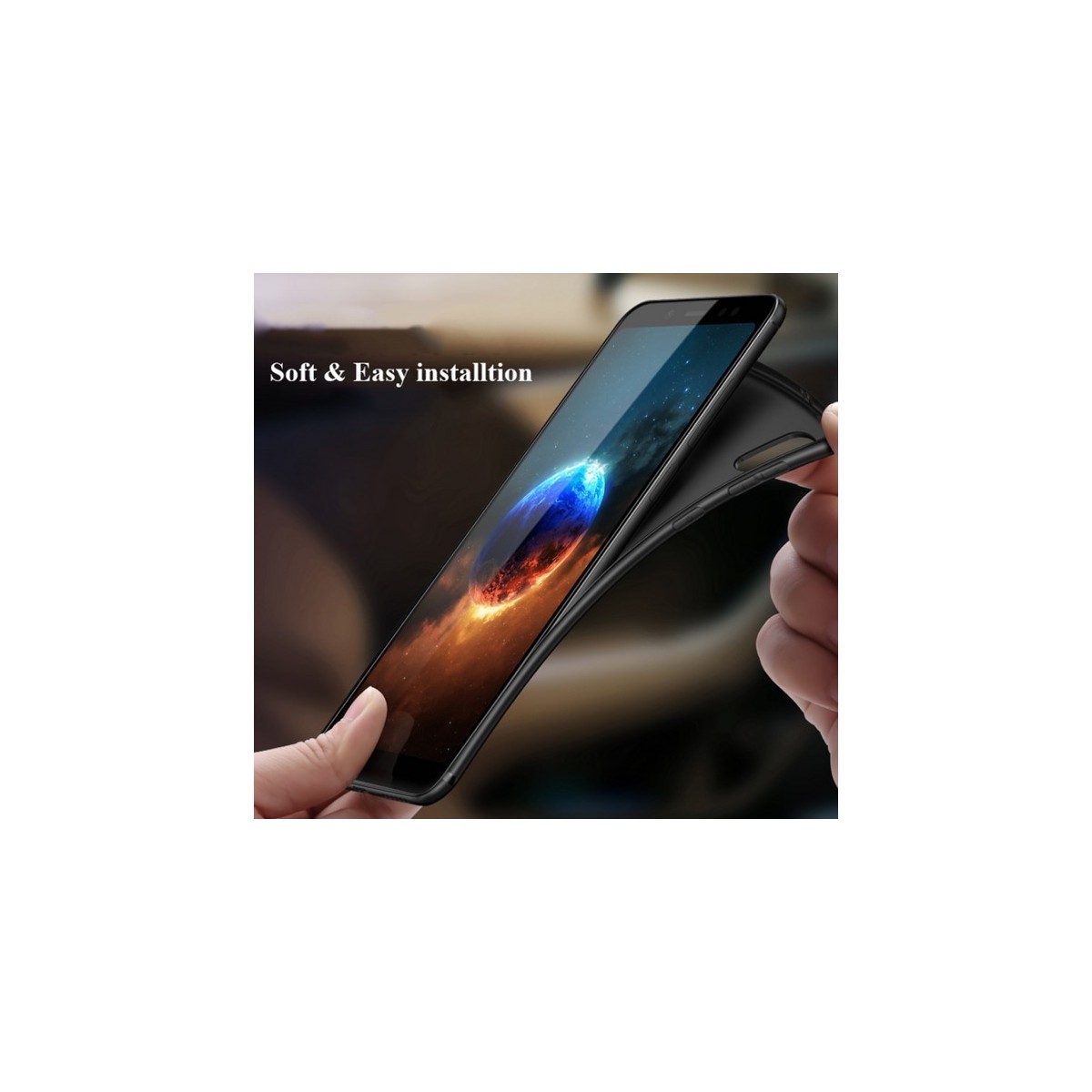 Funda Gel Tpu Tipo Mate Negra para Xiaomi Mi 8