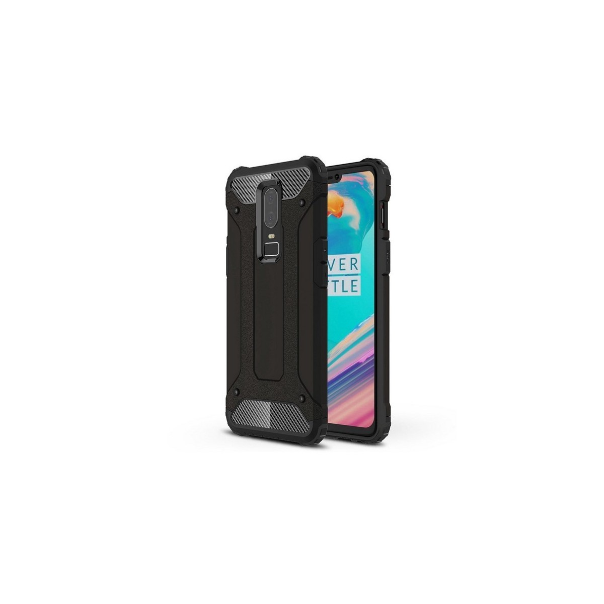 Funda Tipo Hybrid Tough Armor (Pc+Tpu) Negra para Oneplus 6