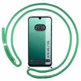 Funda Colgante Transparente para Samsung Galaxy A16 4G / 5G con Cordon Verde Agua
