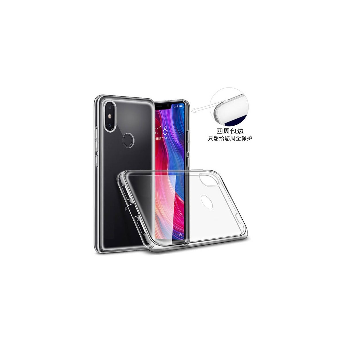 Funda Gel Tpu Fina Ultra-Thin 0,5mm Transparente para Xiaomi Mi 8 Se