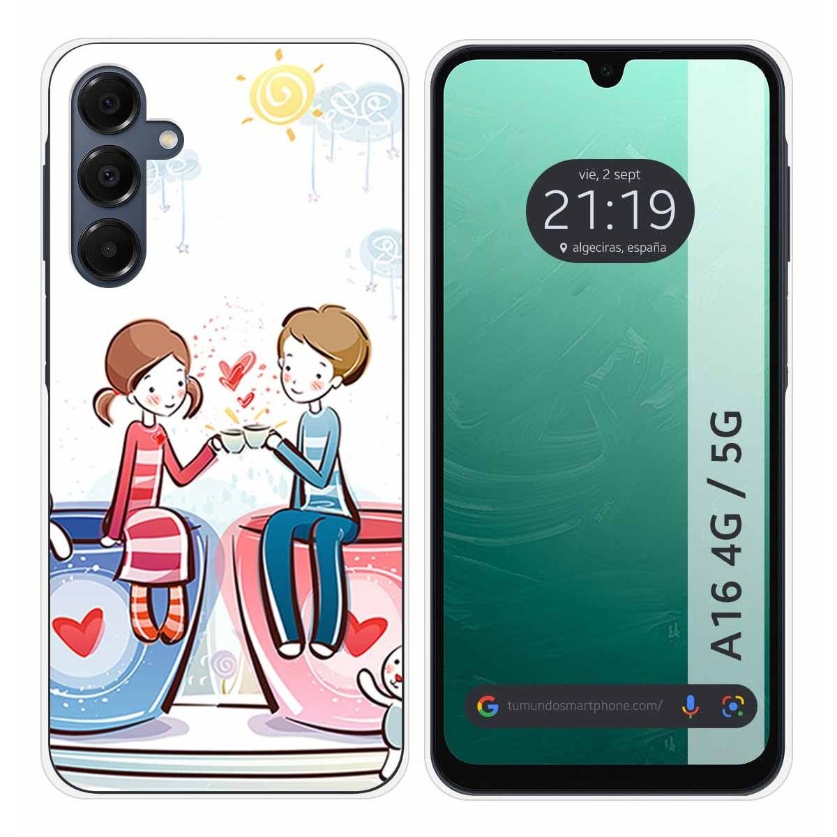 Funda Silicona para Samsung Galaxy A16 4G / 5G diseño Café Dibujos