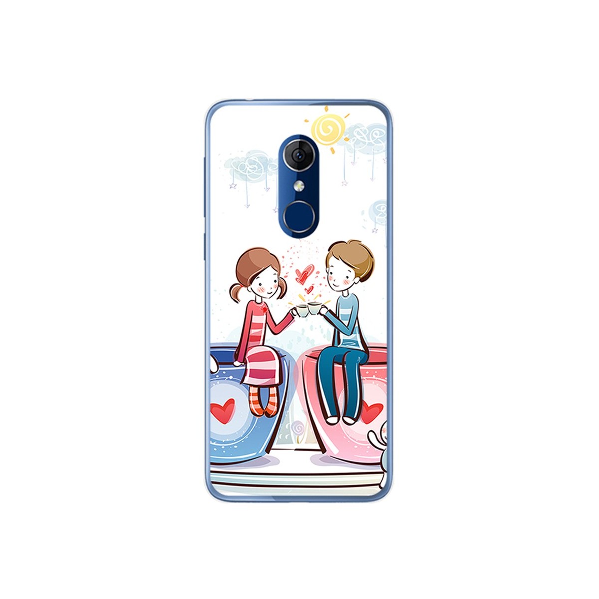 Funda Gel Tpu para Alcatel 3 Diseño Cafe Dibujos