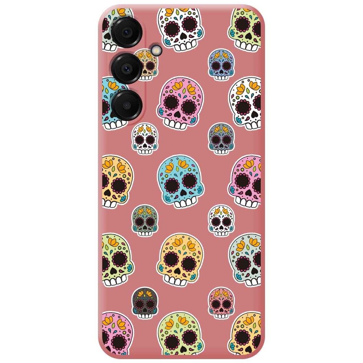 Funda Silicona Líquida Rosa para Samsung Galaxy A16 4G / 5G diseño Catrina Dibujos