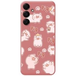 Funda Silicona Líquida Rosa para Samsung Galaxy A16 4G / 5G diseño Cerdos Dibujos