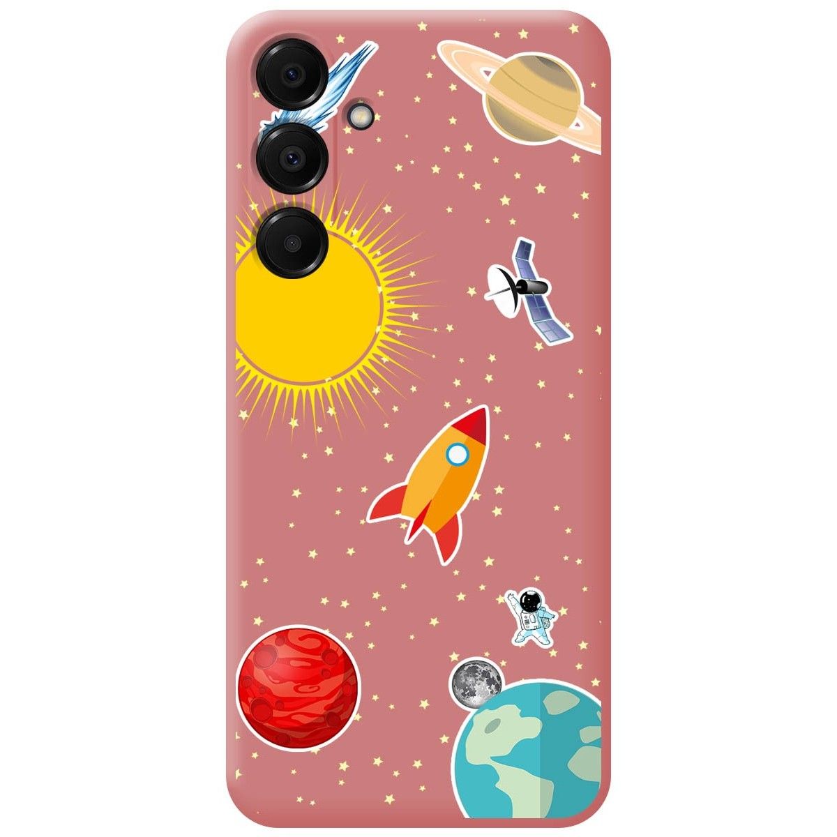 Funda Silicona Líquida Rosa para Samsung Galaxy A16 4G / 5G diseño Espacio Dibujos