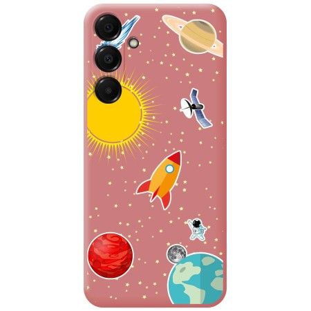 Funda Silicona Líquida Rosa para Samsung Galaxy A16 4G / 5G diseño Espacio Dibujos