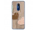 Funda Gel Tpu para Alcatel 3 Diseño Corazones Madera Dibujos