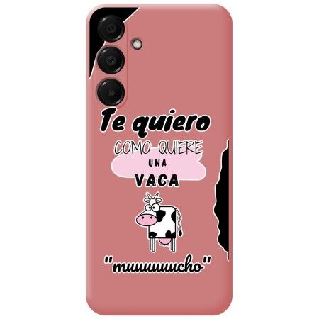 Funda Silicona Líquida Rosa para Samsung Galaxy A16 4G / 5G diseño Vaca Dibujos