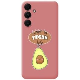 Funda Silicona Líquida Rosa para Samsung Galaxy A16 4G / 5G diseño Vegan Life Dibujos