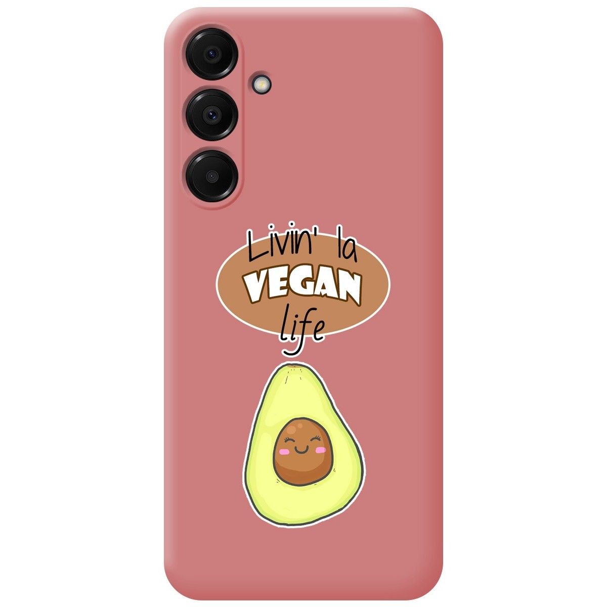 Funda Silicona Líquida Rosa para Samsung Galaxy A16 4G / 5G diseño Vegan Life Dibujos