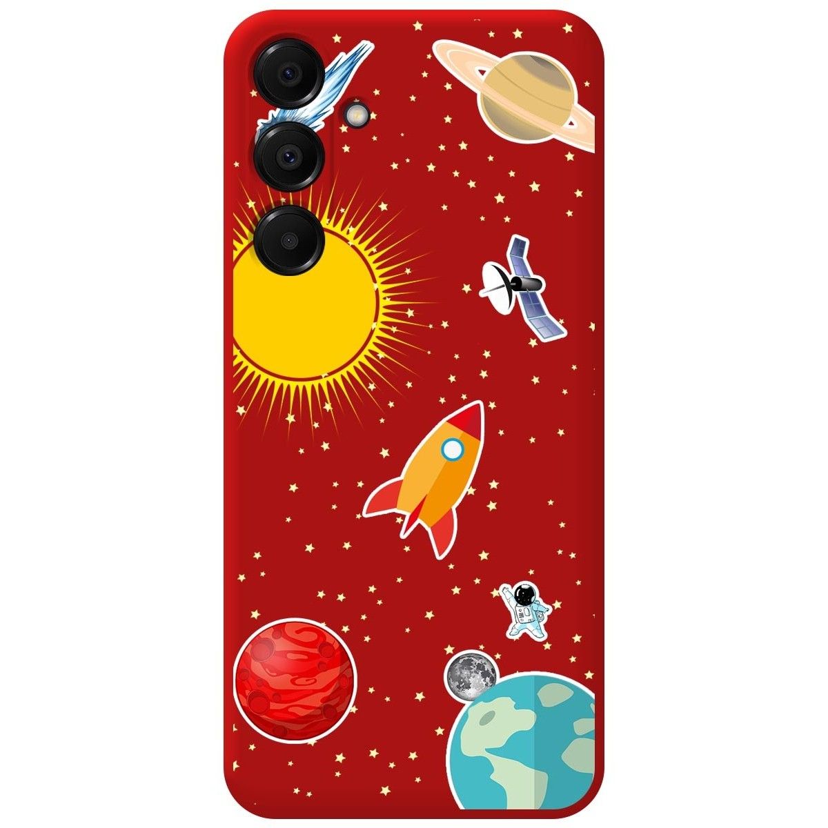 Funda Silicona Líquida Roja para Samsung Galaxy A16 4G / 5G diseño Espacio Dibujos