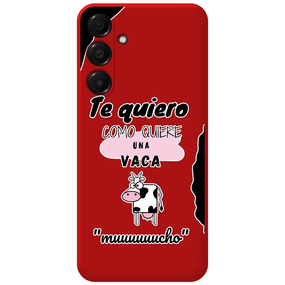 Funda Silicona Líquida Roja para Samsung Galaxy A16 4G / 5G diseño Vaca Dibujos