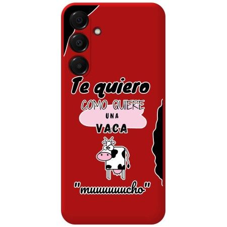 Funda Silicona Líquida Roja para Samsung Galaxy A16 4G / 5G diseño Vaca Dibujos