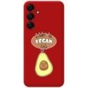 Funda Silicona Líquida Roja para Samsung Galaxy A16 4G / 5G diseño Vegan Life Dibujos