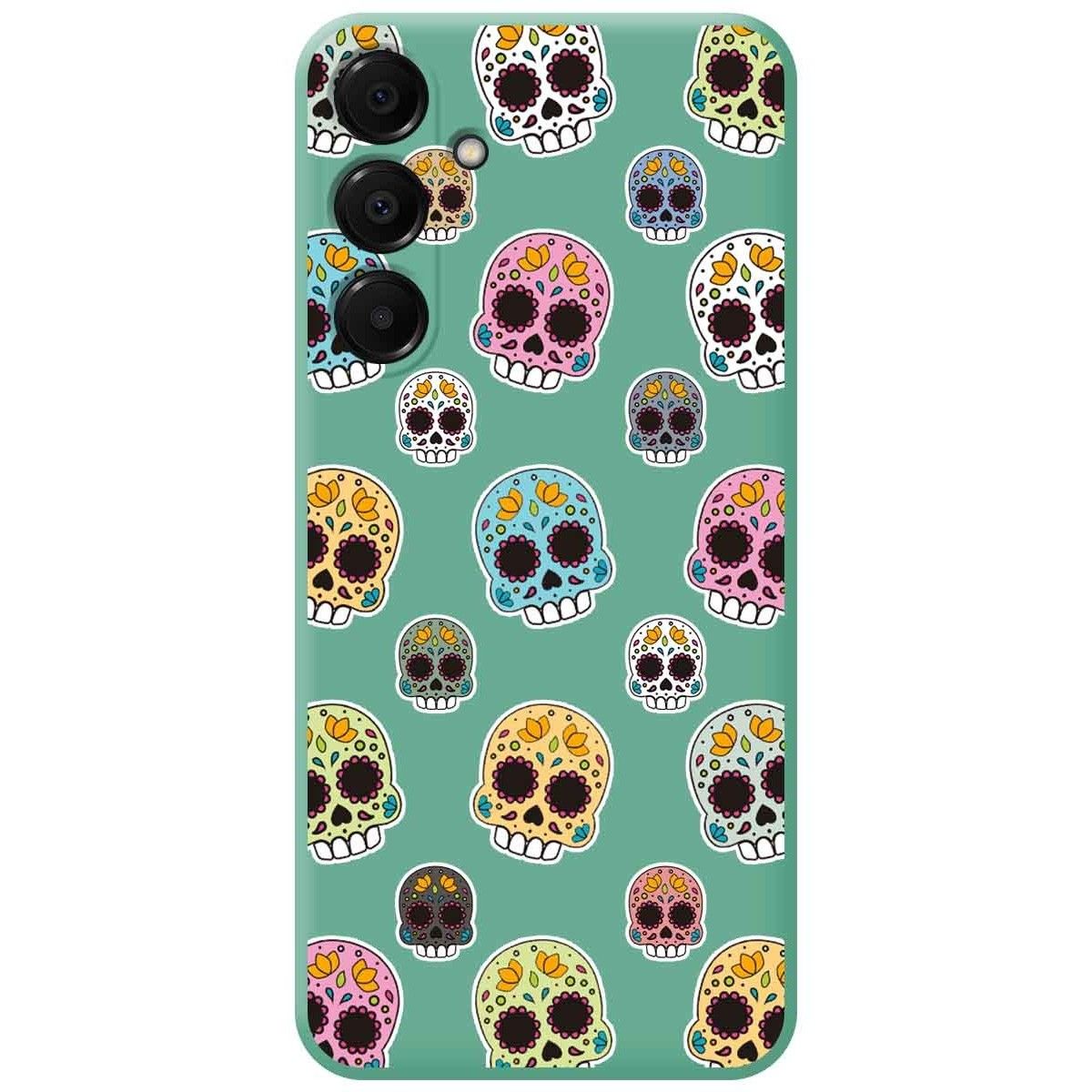 Funda Silicona Líquida Verde para Samsung Galaxy A16 4G / 5G diseño Catrina Dibujos