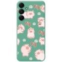 Funda Silicona Líquida Verde para Samsung Galaxy A16 4G / 5G diseño Cerdos Dibujos