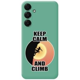 Funda Silicona Líquida Verde para Samsung Galaxy A16 4G / 5G diseño Mujer Escalada Dibujos