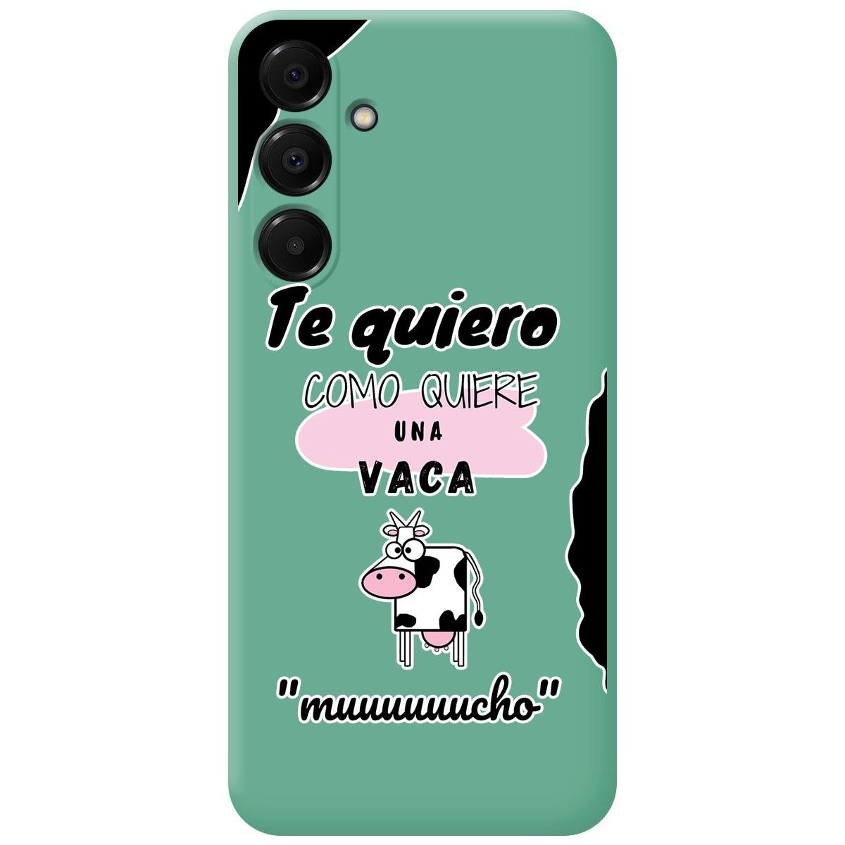 Funda Silicona Líquida Verde para Samsung Galaxy A16 4G / 5G diseño Vaca Dibujos