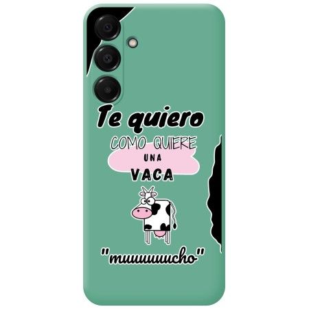 Funda Silicona Líquida Verde para Samsung Galaxy A16 4G / 5G diseño Vaca Dibujos