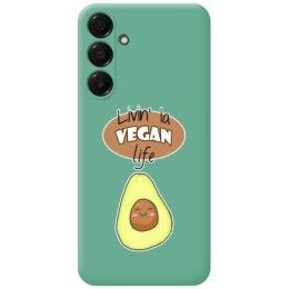 Funda Silicona Líquida Verde para Samsung Galaxy A16 4G / 5G diseño Vegan Life Dibujos