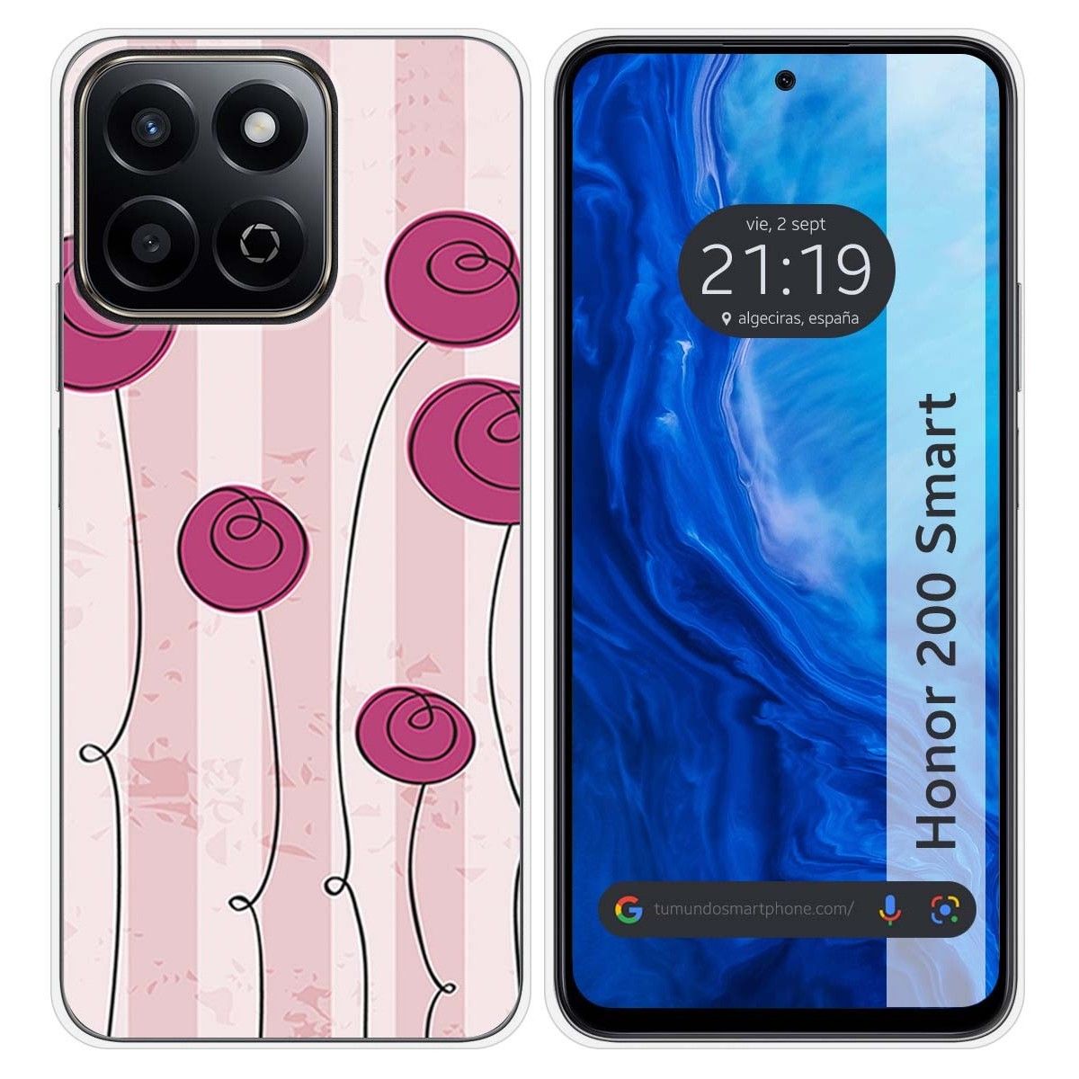 Funda Silicona para Huawei Honor 200 Smart 5G diseño Flores Vintage Dibujos