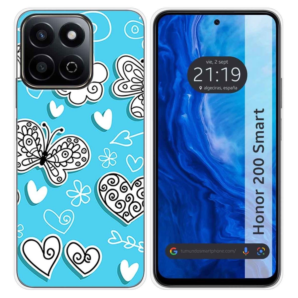 Funda Silicona para Huawei Honor 200 Smart 5G diseño Mariposas Dibujos
