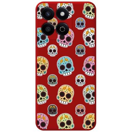 Funda Silicona Líquida Roja para Huawei Honor 200 Smart 5G diseño Catrina Dibujos