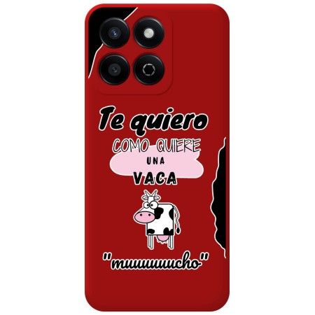 Funda Silicona Líquida Roja para Huawei Honor 200 Smart 5G diseño Vaca Dibujos
