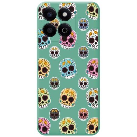 Funda Silicona Líquida Verde para Huawei Honor 200 Smart 5G diseño Catrina Dibujos