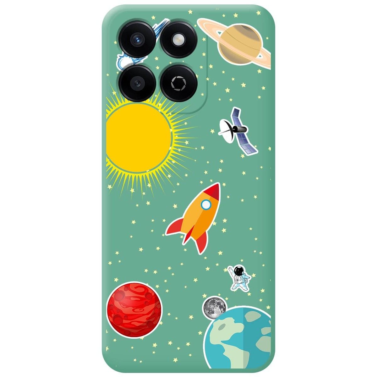 Funda Silicona Líquida Verde para Huawei Honor 200 Smart 5G diseño Espacio Dibujos