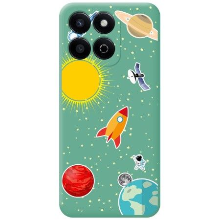 Funda Silicona Líquida Verde para Huawei Honor 200 Smart 5G diseño Espacio Dibujos