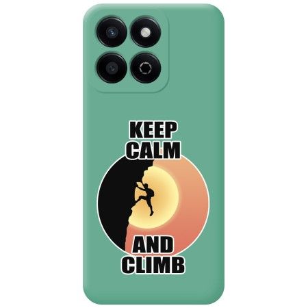 Funda Silicona Líquida Verde para Huawei Honor 200 Smart 5G diseño Hombre Escalada Dibujos