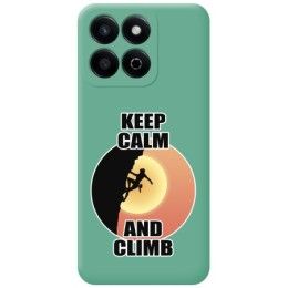 Funda Silicona Líquida Verde para Huawei Honor 200 Smart 5G diseño Mujer Escalada Dibujos