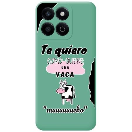 Funda Silicona Líquida Verde para Huawei Honor 200 Smart 5G diseño Vaca Dibujos