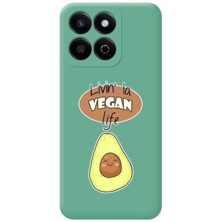 Funda Silicona Líquida Verde para Huawei Honor 200 Smart 5G diseño Vegan Life Dibujos
