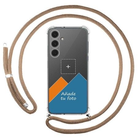 Personaliza tu Funda Colgante Transparente para Samsung Galaxy S24 FE 5G con Cordon Camel Dibujo Personalizada
