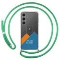 Personaliza tu Funda Colgante Transparente para Samsung Galaxy S24 FE 5G con Cordon Verde Agua Dibujo Personalizada